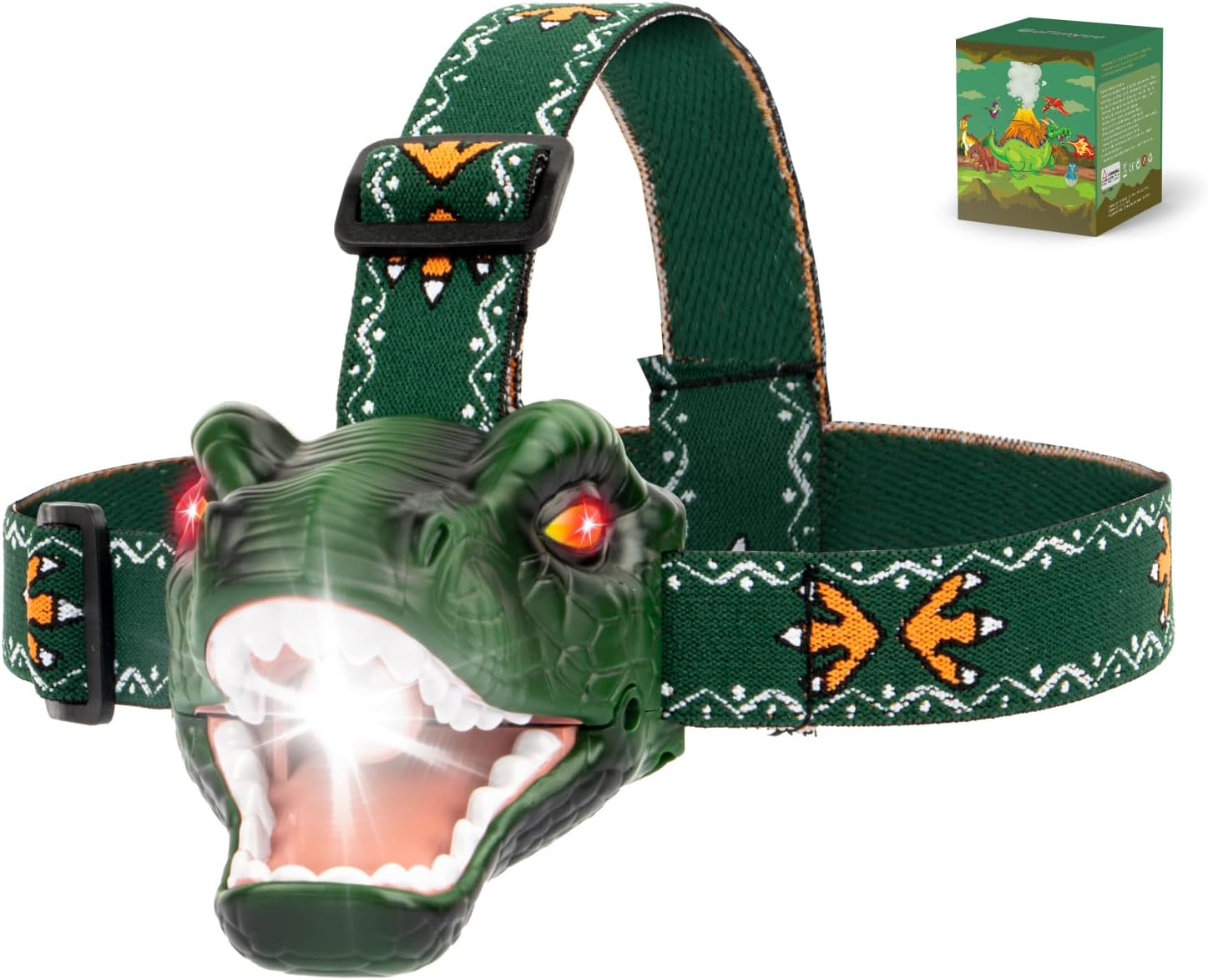 Dinosaurier-Stirnlampe, Handlich Kinder-Spielzeug-Stirnlampe für 3,4,5,6,7,8+ Kinder, Kindergeburtstag, Weihnachtsspielzeug Geschenk