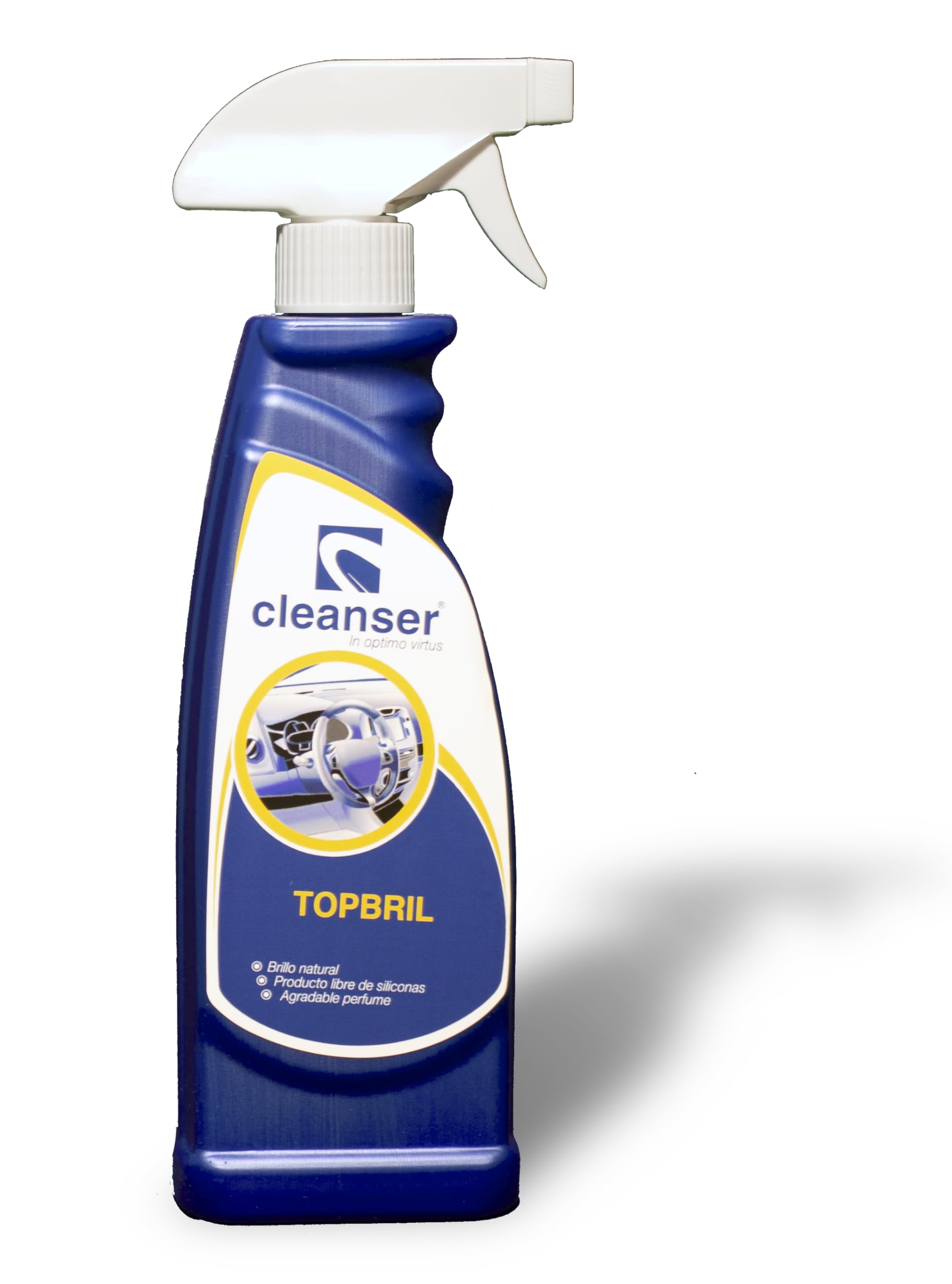 Cleanser. TopBril Abrillantador polivinilos y sintéticos no siliconado. | Abrillanta y renueva plásticos | Agradable Perfume | Sin Silicona (14x500mL)