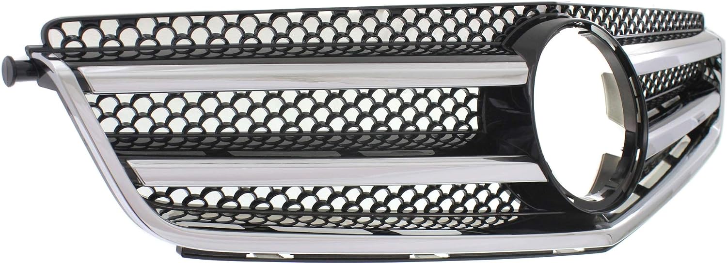 Compatible with 08-11 Benz C-Class w/AMG Package Front Grill Grille Assembly Chrome/Black Insert