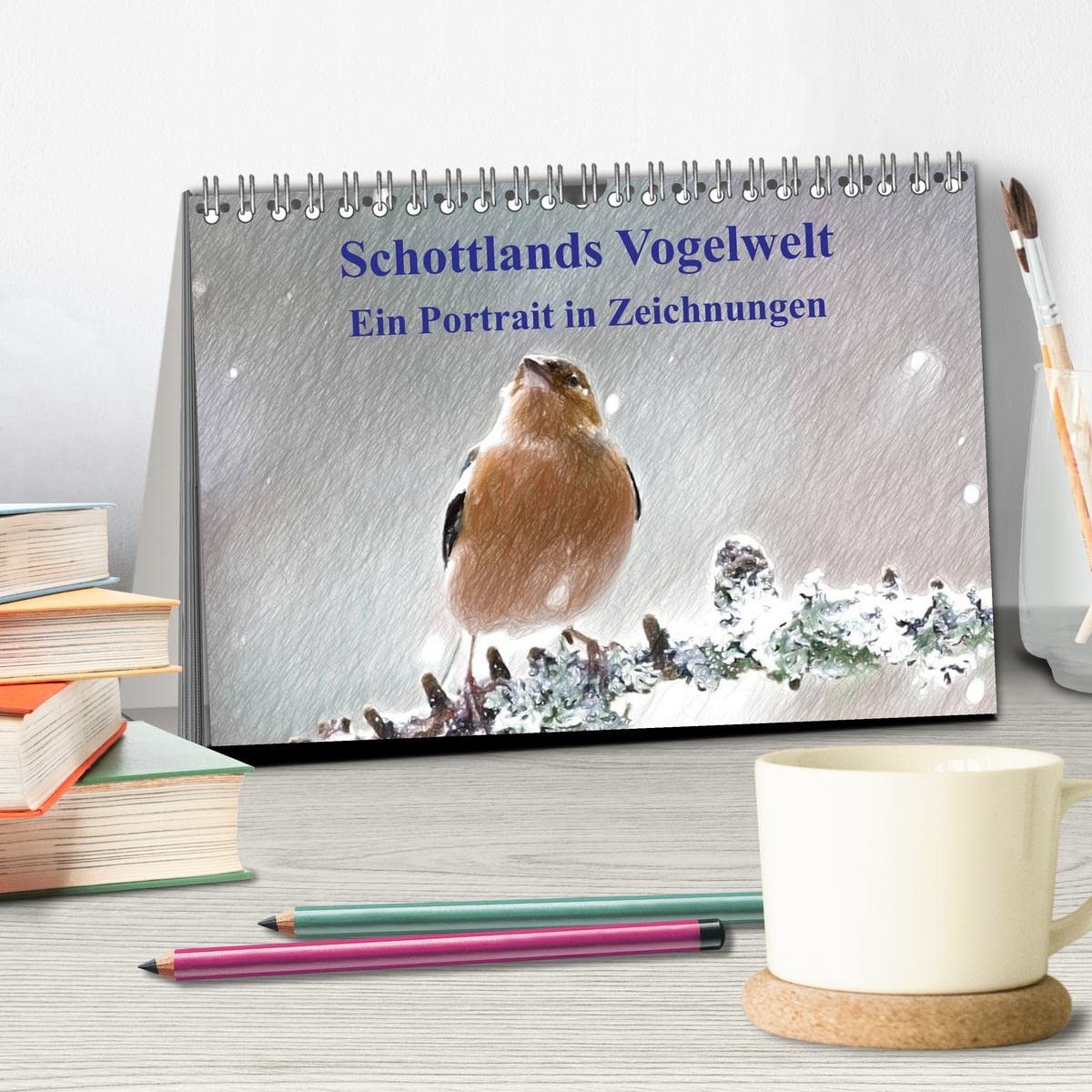 Schottlands Vogelwelt - Ein Porträt in Zeichnungen (Tischkalender 2025 DIN A5 quer), CALVENDO Monatskalender: Dieser Kalender ist ein Streifzug durch ... in farbigen Zeichnungen (CALVENDO Natur)