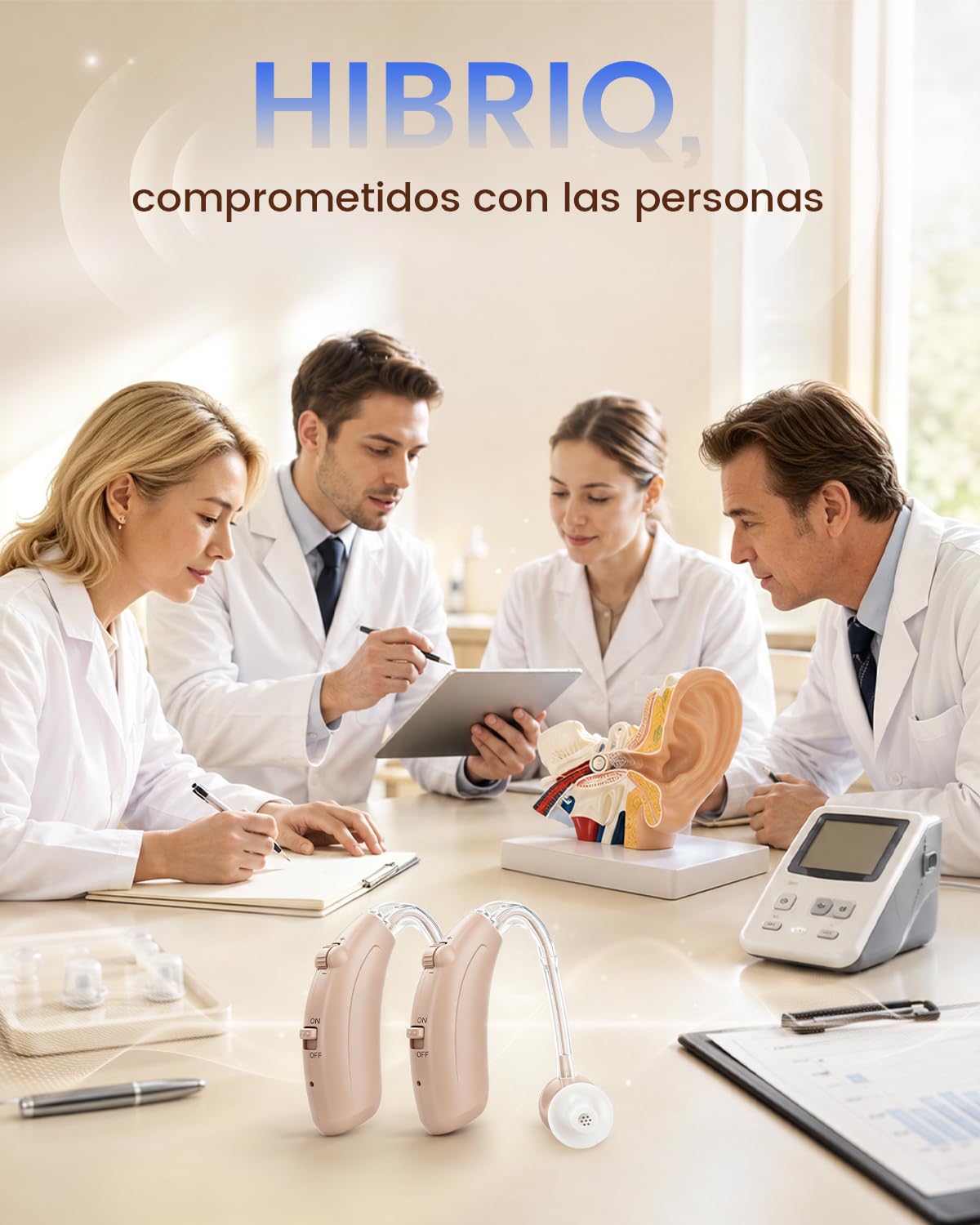 Dispositivo de sonido recargable para adultos: 48 horas de batería, carga rápida por USB-C y un diseño ligero y discreto