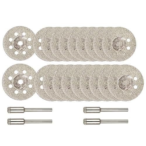 Yakamoz 20 piezas de mini rueda de corte de diamante, discos de corte de metal, cuchilla de corte de azulejos, accesorios de herramienta de corte