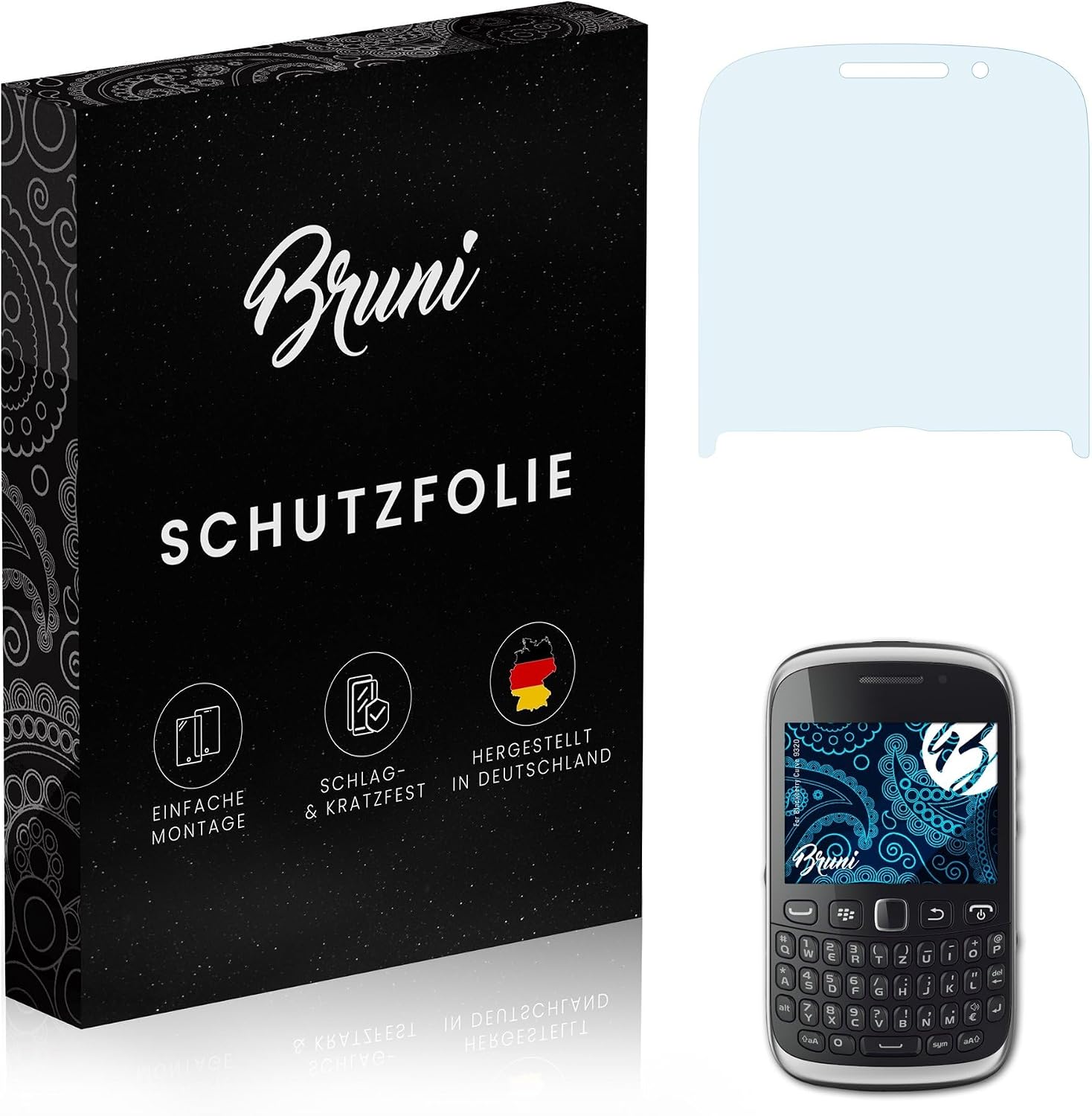 Bruni Screen Protector compatible with Blackberry Curve 9320 Protector Film, crystal clear Protective Film (2X)