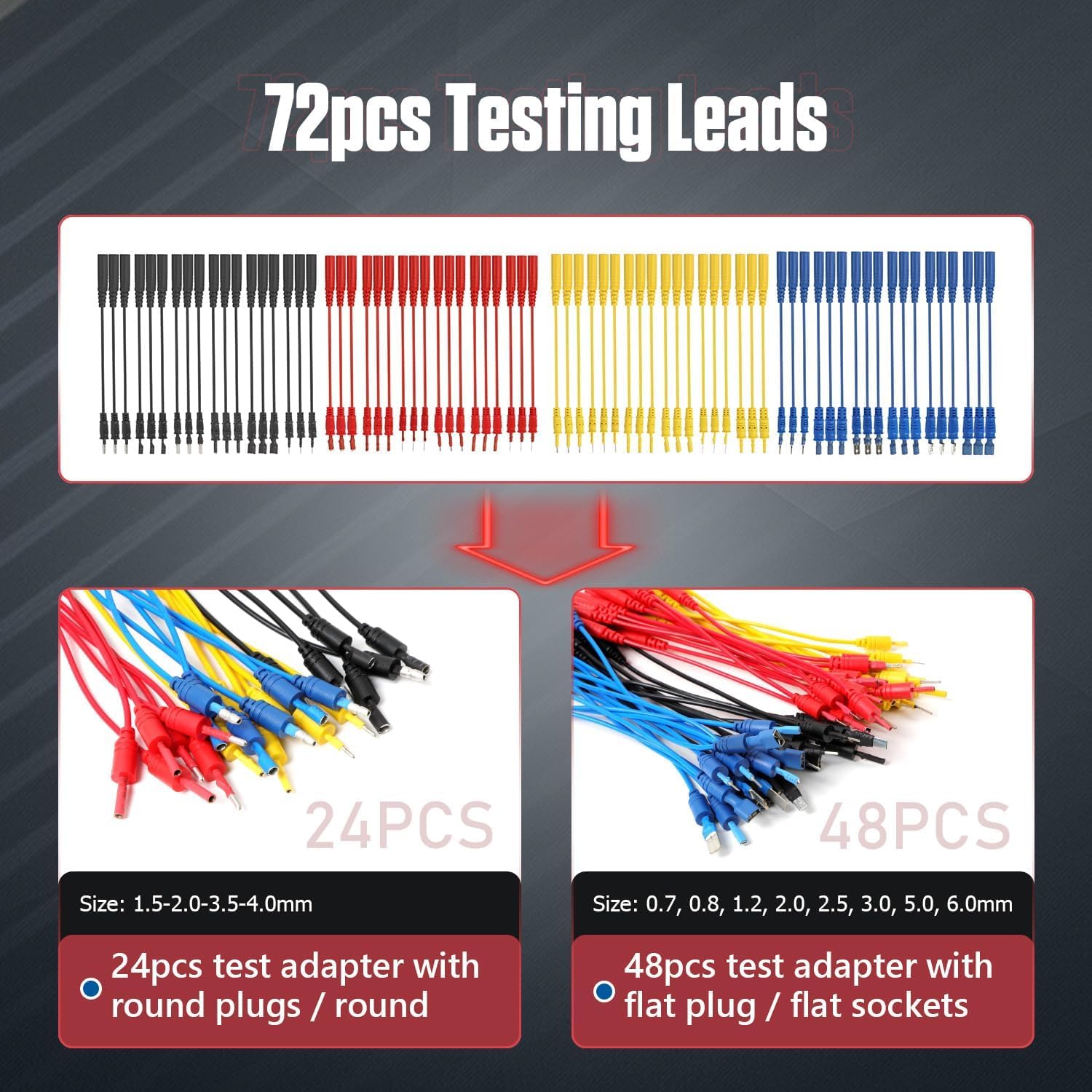 Multimeter Test Leads Kit 114PCS Multimeter Leads Kit Multi Function Electrical Back Probe Kit Efficient Automotive Circuit Test Leads Kit Relay Wire Terminal Test Diagnostic Tool with Wire Breaker