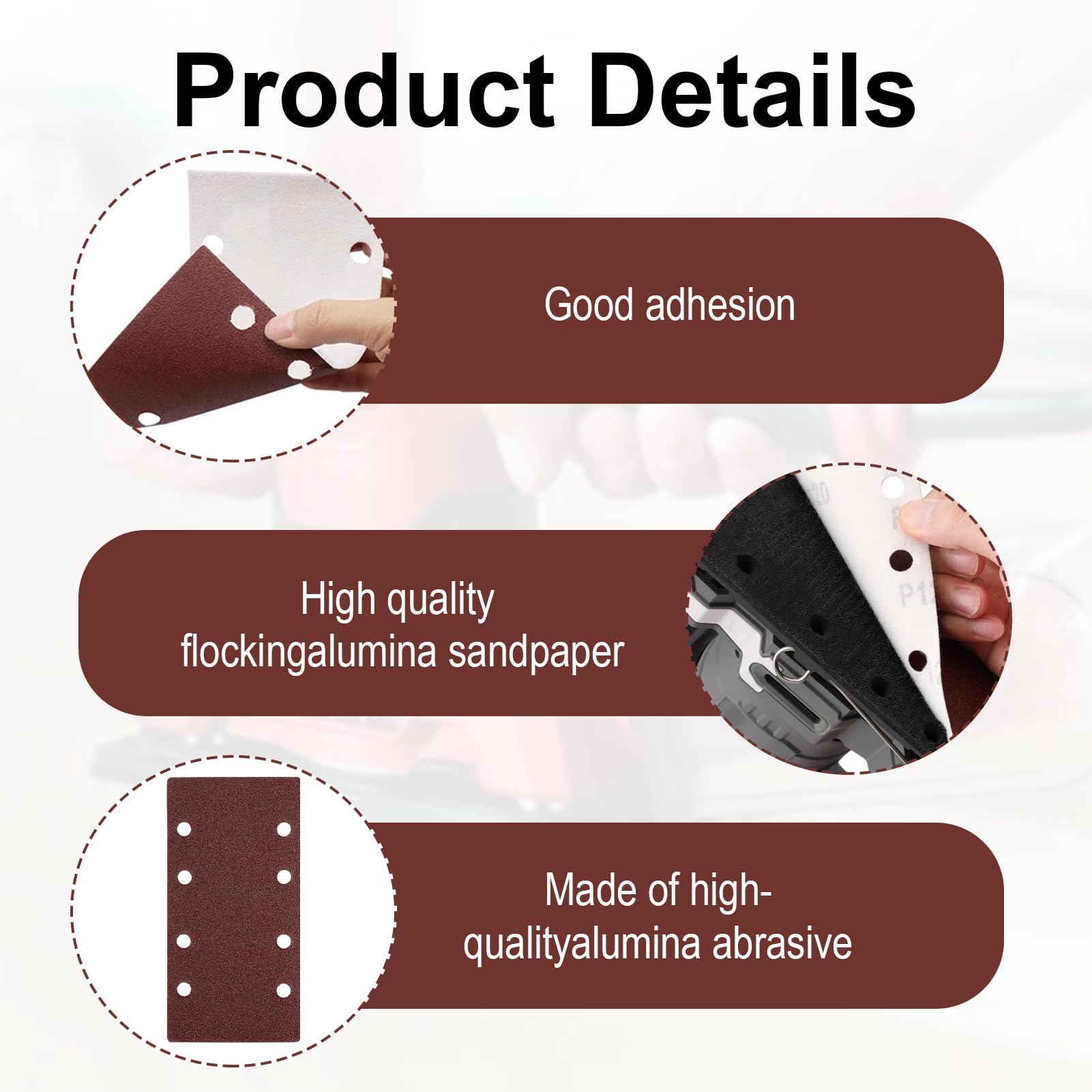 30PCS Sandpaper for Electric Sander 93 x 185 mm Sander Pads, 40 Grits Rectangular Sanding Sheets - Image 3
