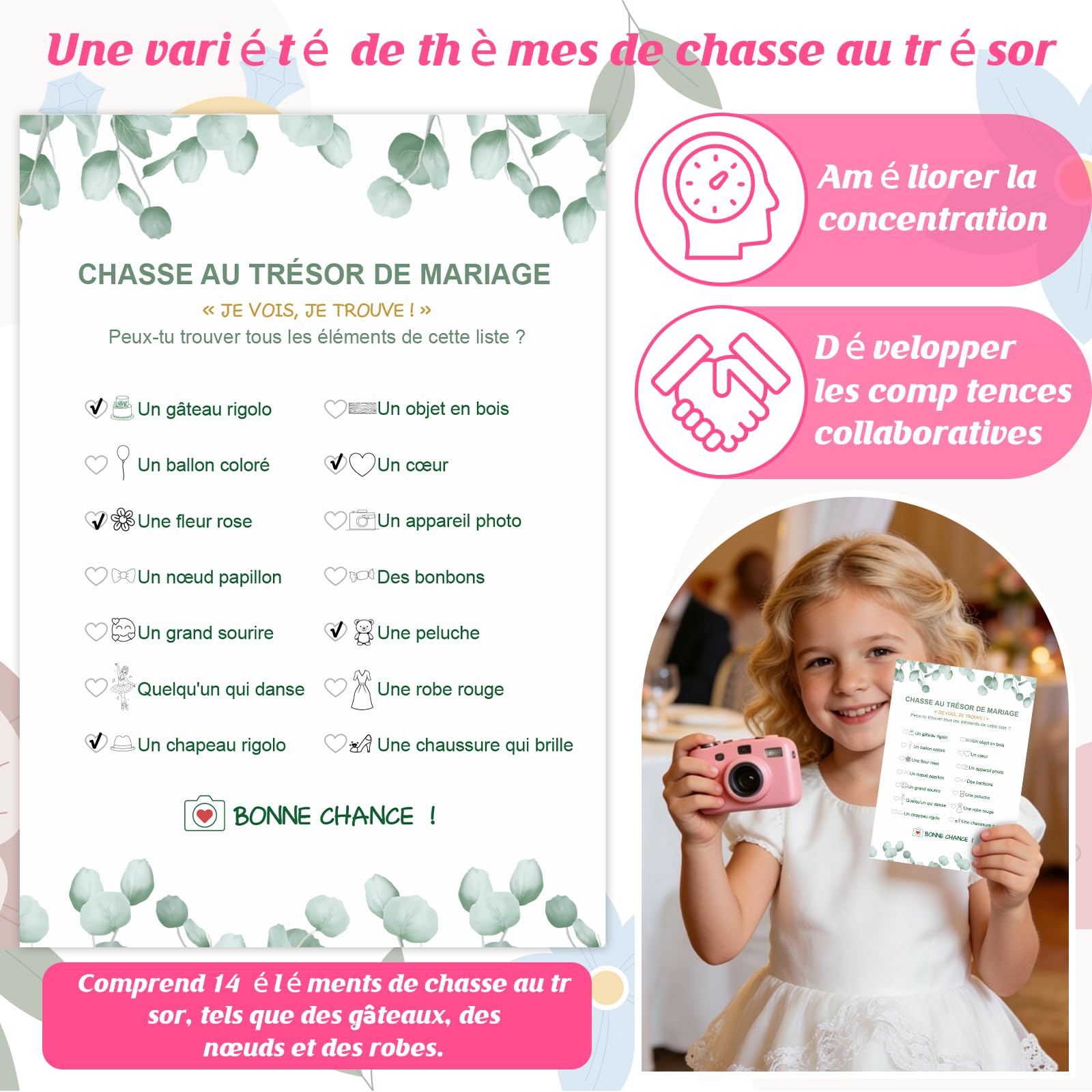 24-teiliges Geschenkset für Hochzeit und Kinder, 244 Teile, Herausforderungsbücher, Fotos, Hochzeit, Kinder, mit Buntstiften, selbstklebend und Geschenktüten für ruhige und verspielte Aktivitäten für