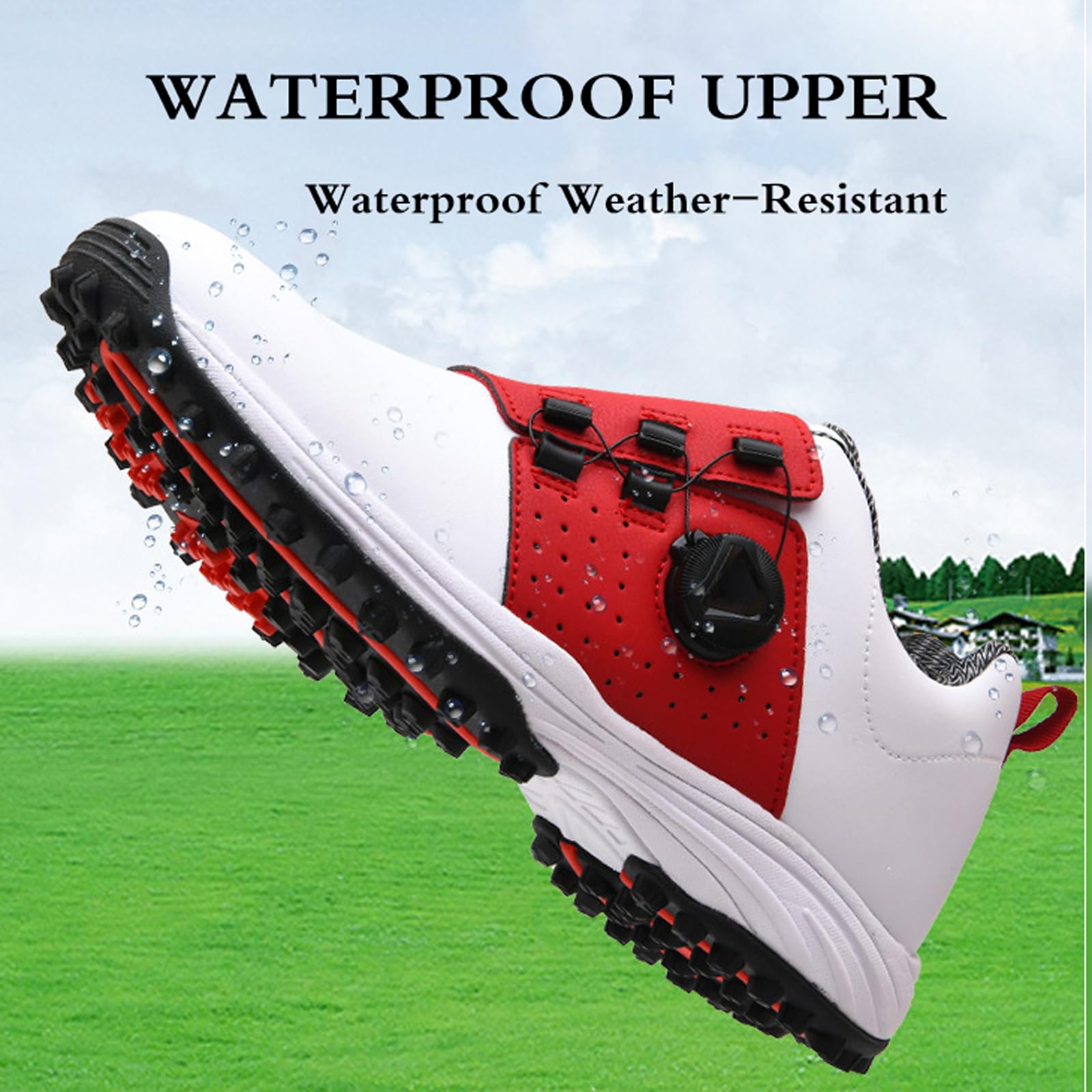 Golfschuhe Herren,Golf Schuhe MäNne,Ausreichende UnterstüTzung Und DäMpfung,Wasserdichtes Synthetik Obermaterial,Geeignet FüR SpaziergäNge Training Sport Und Outdoor AktivitäTen