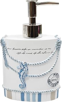 Sweet Home Collection Bathroom Accessories Sets Unique Collections Modern Classic Contemporary Decorative Beautiful Designs Bath Shower Tub Decor, Lotion Pump/Soap Dispenser, Beach Life Pack of 1