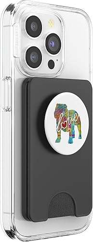 Miniatura 10 de Un diseño de estilo acuarela para los amantes del bulldog inglés PopSockets agarre y soporte para teléfonos y tabletas, Negro