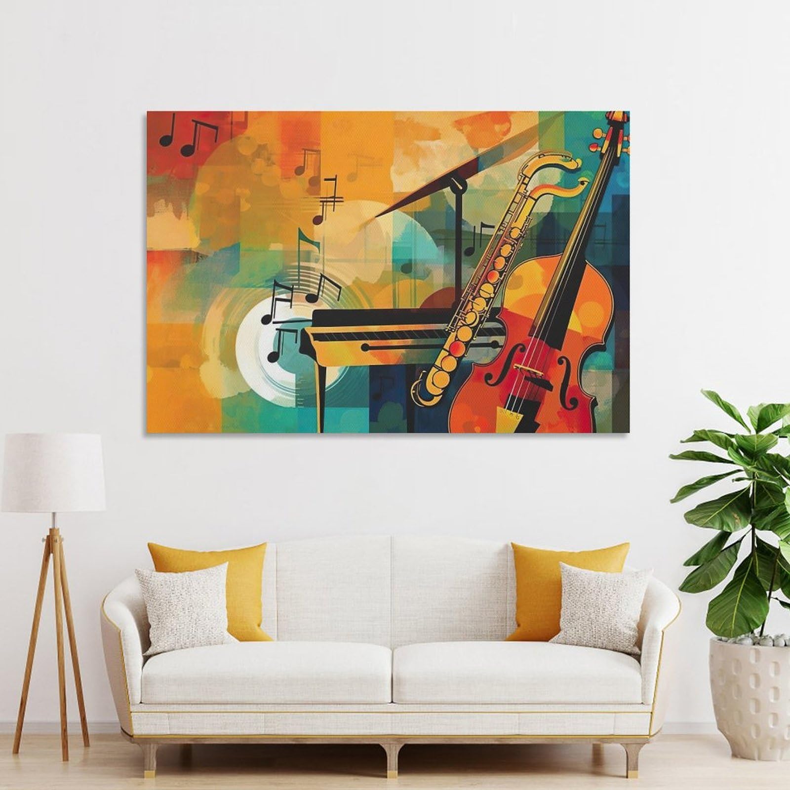 Colorful Painting Music Room Wall Art Jazz Abstract Painting
