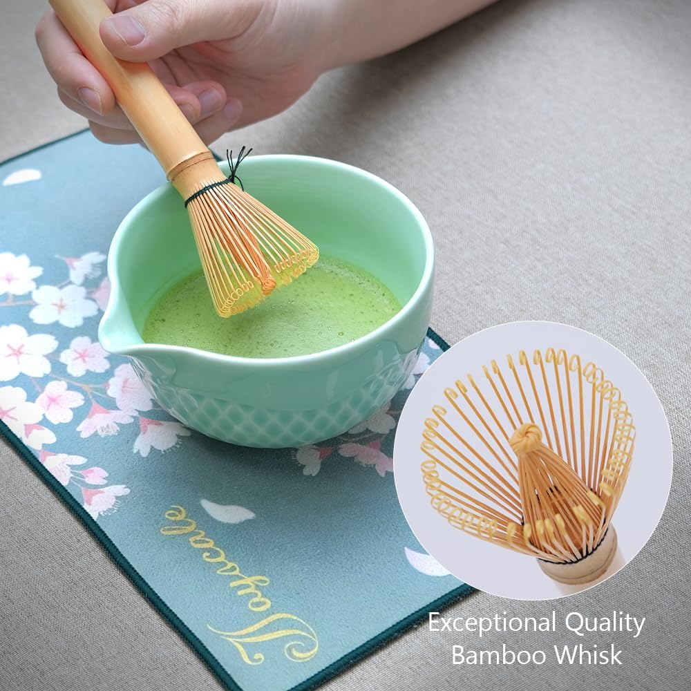 Joyscale Bamboo Matcha Whisk Set, Long Handled Chasen, Scoop(Chashaku), Tea Spoon, Bamboo Whisk for Matcha Tea, Matcha Chasen For Tea Lover Gifts