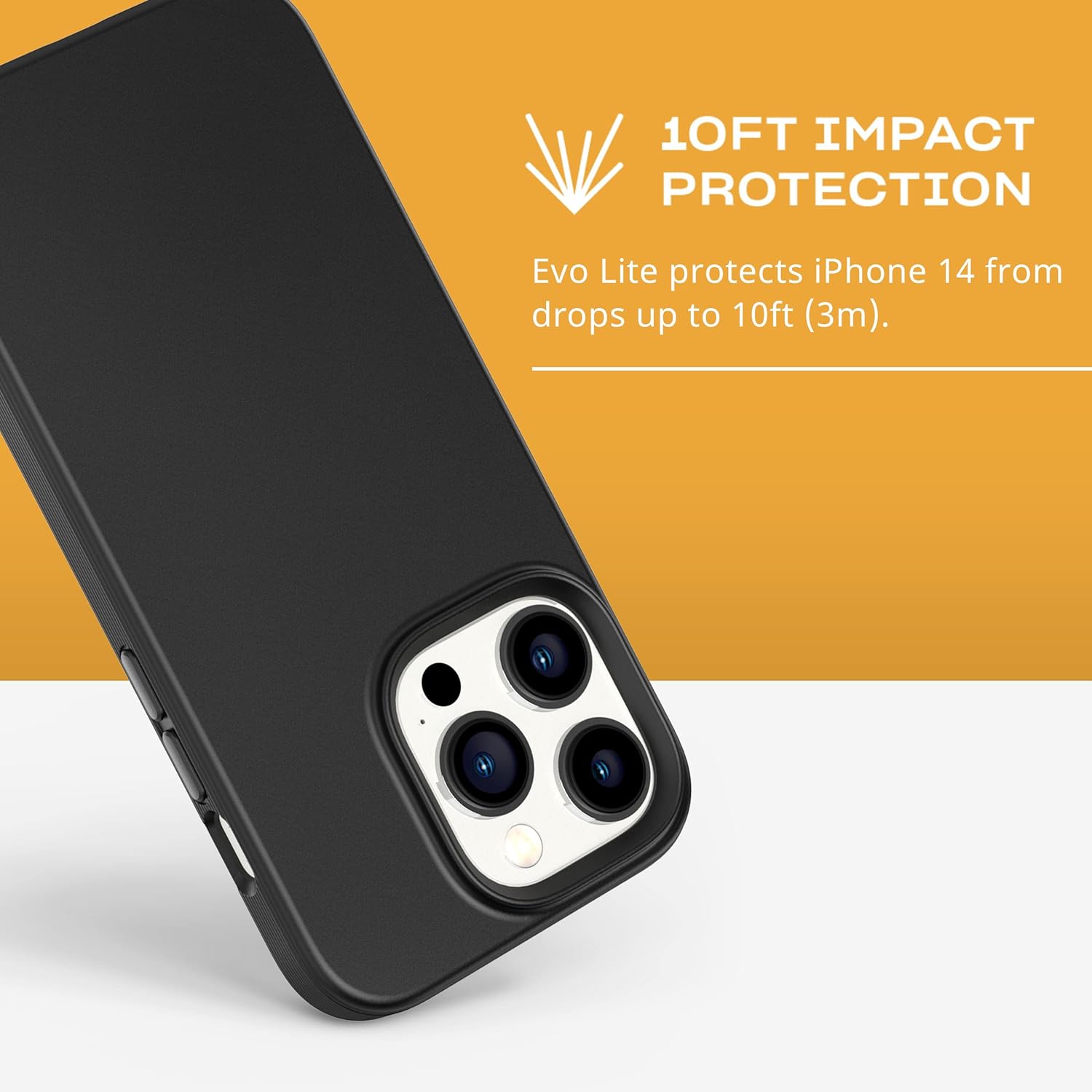 Tech21 iPhone 14 Pro Evo Lite – Thin & Shock-Absorbing Phone Case with 10ft Multi-Drop Protection
