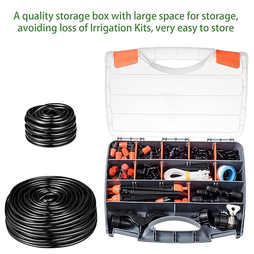 Miniatura 8 de Kit de riego por goteo de 280 piezas, sistema de riego de jardín de 147 pies, manguera de distribución de 12 14 pulgadas, sistema automático de