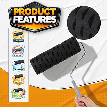 2 Pcs 9 Drywall Texture Roller, Tree Bark Pattern
