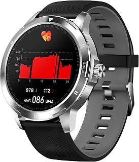 Health and Fitness Smart Watch with Heart Rate Blood Pressure Monitor Sleep Tracker Buletooth5.0 high-Definition Full-Screen Touch IP67 Waterproof Smart Watch for Android iOS Phones(F)