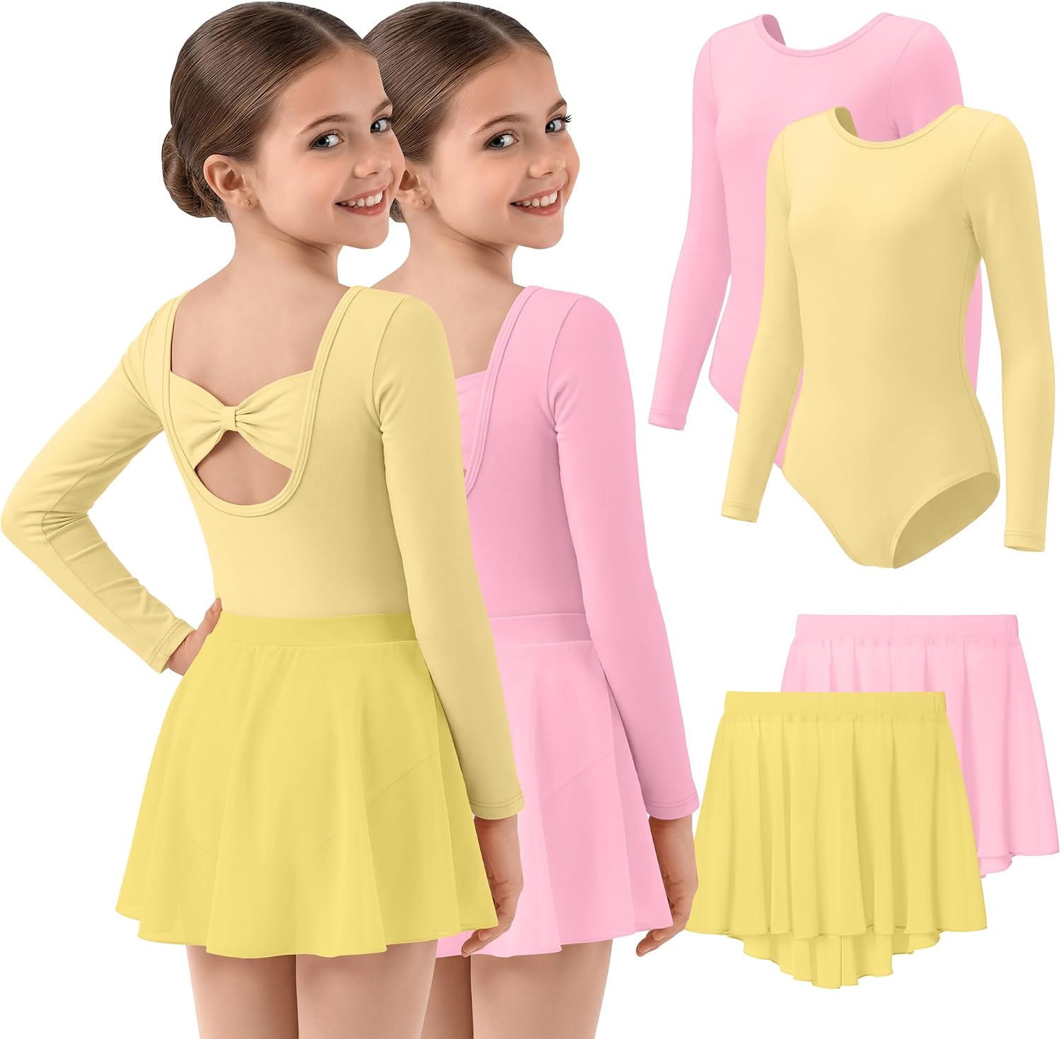 2 Pack Girls Ballet Leotards Toddler Dance Dresses