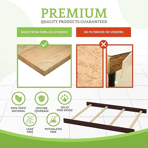Vista 147 de Kit de conversión de tamaño completo, rieles de cama para cunas Evolur, kit convertible de cuna de madera maciza para cama de niños, rieles de Blanco