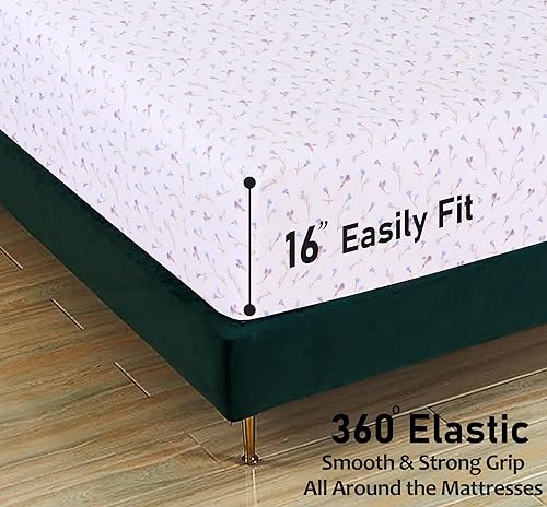 Vista 341 de RUVANTI Juego de sábanas de franela 100% algodón, tamaño matrimonial, 4 piezas, Alpine Serenity Serenidad alpina