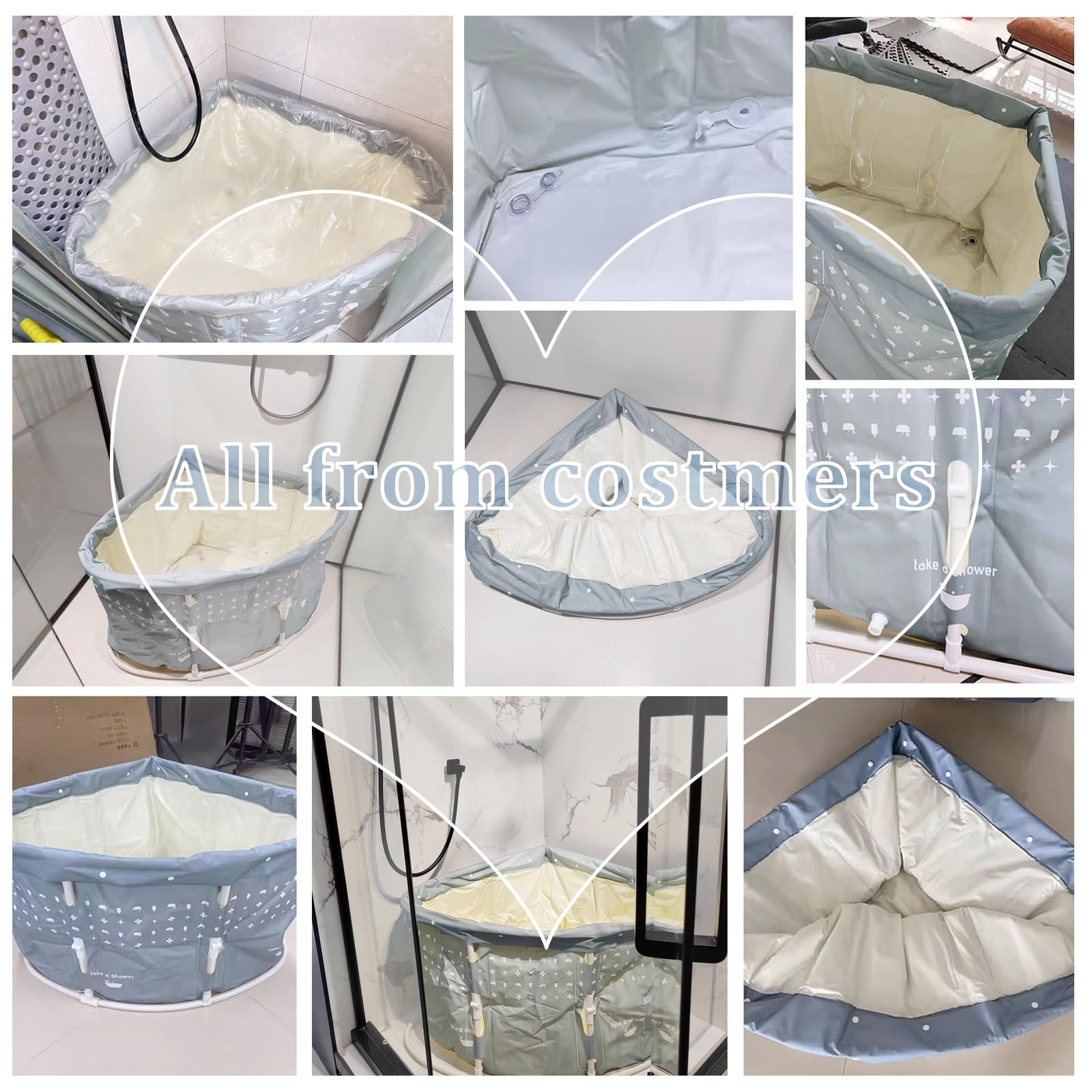 Bañera Plegable para Adultos Instalación Rápida en 3s, Diseño Ultrafino 7,5cm, PVC Grueso, Drenaje Fácil, Ideal para Casa, Apartamento, Camping o Viaje