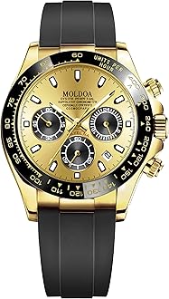 MASTOP Pagani Design Daytona Homage Men's Watch Panda Analog Quartz Japan Movement Chronograph Luxury Wrist Watch Business Waterproof Silicone Strap Sports Pagani Watches for Men