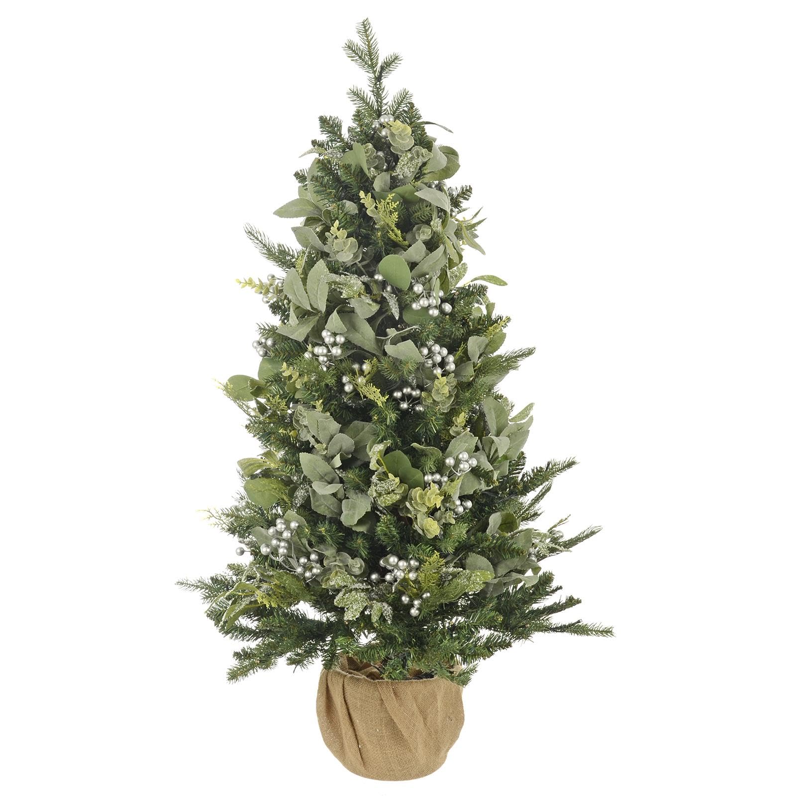 Mr Crimbo Green Silver Berry 105Cm Deorated Tree/Led Lights