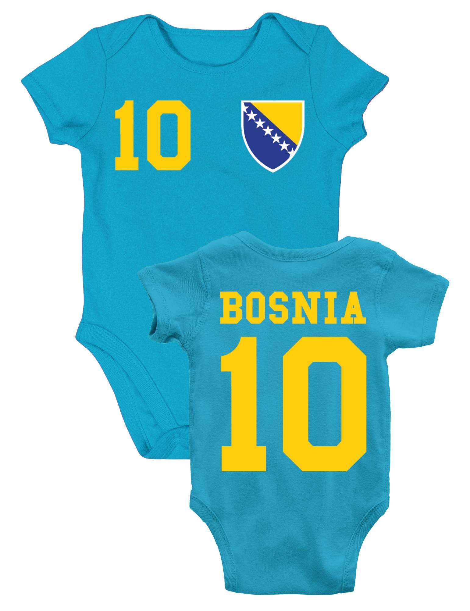 Kinder Baby Strampler Shirt Bosnien Wunschname + Nummer