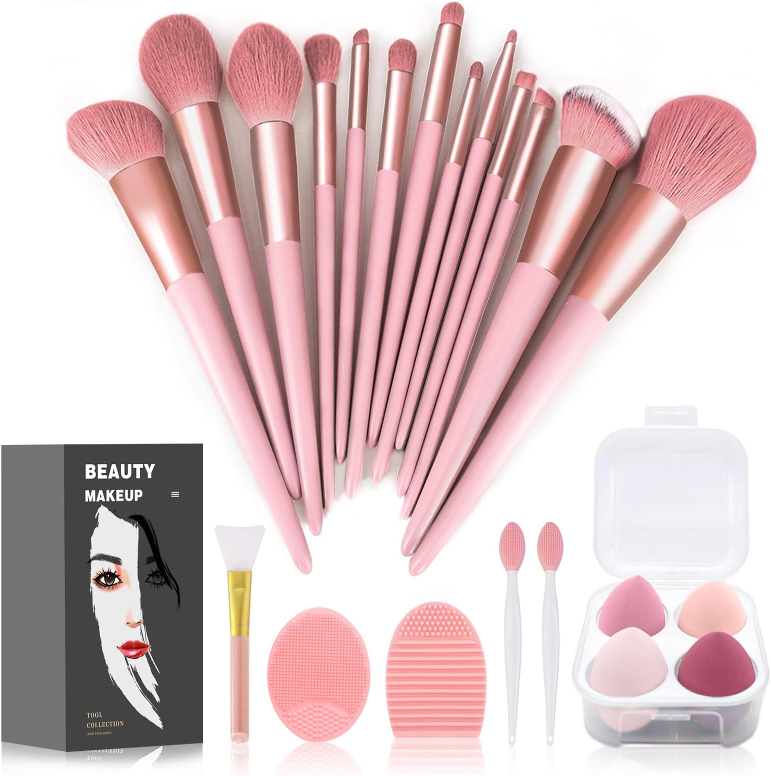 Makeup Brushes 22 Pcs Makeup Kit,Foundation Brush Eyeshadow Brush Make up Brushes Set (Pink, 22 Piece Set Large)