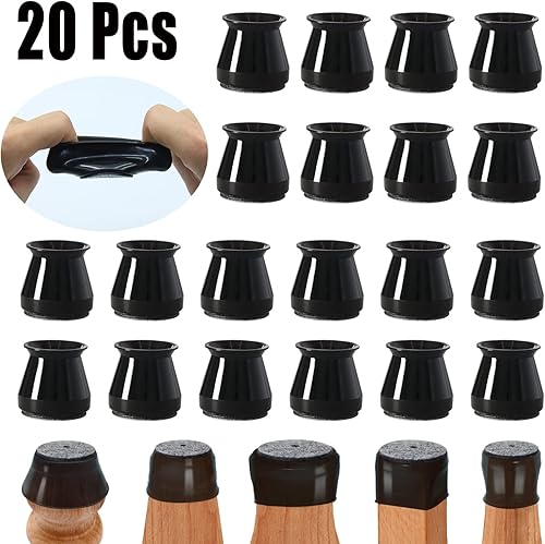 Miniatura 2 de 20 Protectores pequeños para patas de silla de silicona para proteger suelos y muebles, inferior de fieltro, almohadillas antideslizantes para