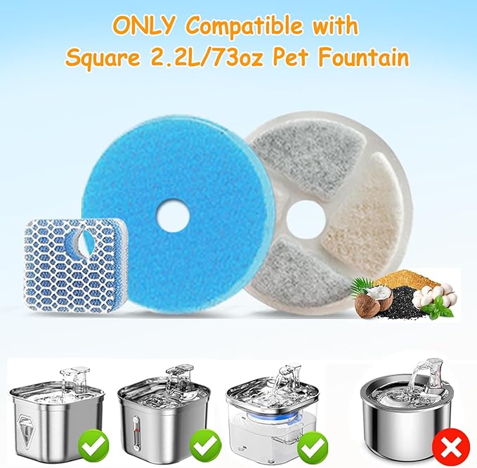 Set de 12 Filtros de Repuesto para Fuente de Agua para Gatos 2.2L miniatura 4