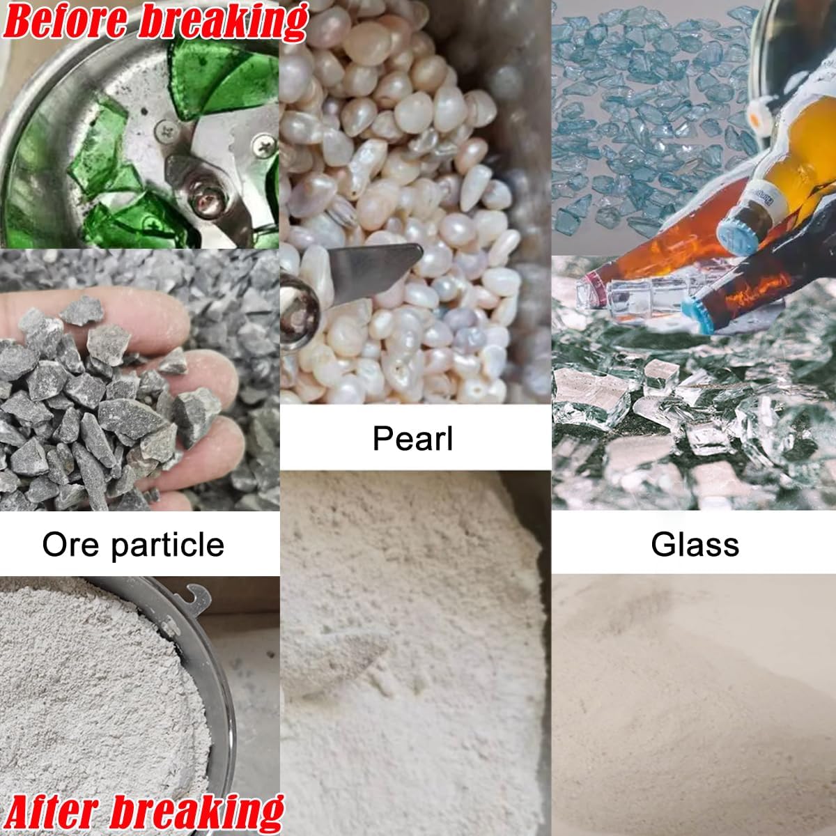 INTBUYING Multifunctional Ore Glass Crusher Stone Grinder Electric Stone Grinder Machine for Crushing Steel Slag Powder Copper Ore Coal 220V