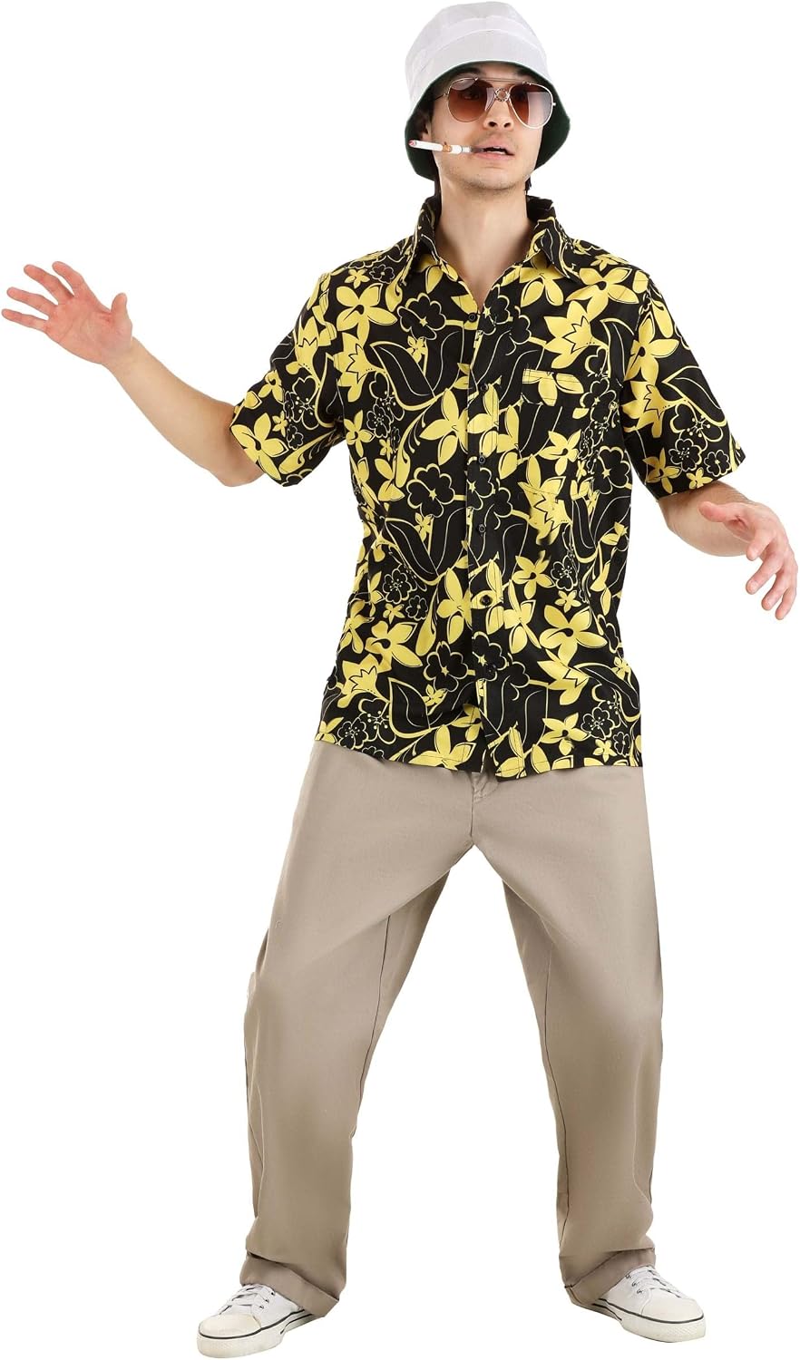 Men's Fear and Loathing Raoul Duke Costume Set - Shirt, Hat, Glasses, Cigarette Holder