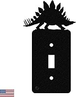 Vista 23 de Cubierta de Interruptor de Luz de Acero Americano, Cubierta de Enchufe con Decoración de Dinosaurio, Cuerpo de Tiranosaurio T-Rex, Interruptor