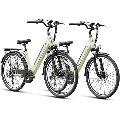 Jasion Roamer ST Electric Bike for Adults, 1200W Peak Motor Max 62miles & 28MPH City Cruiser Ebike,26'' Commuter Ebike, 528WH Removable Battery,7-Speed Electric Bicycles, Front Suspension Bicycles
