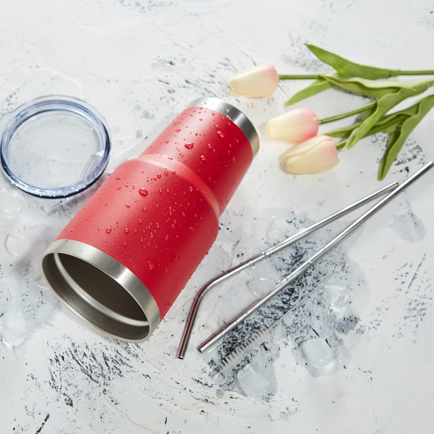 MEWAY 30oz Insulated Tumbler With Lids and Straws,Stainless Steel Double Vacuum Coffee Tumbler Cup, Brush, Durable Powder Coated Coffee Cup for Cold & Hot Drinks, Office, Travel(mixture,4 PACK) - Image 7