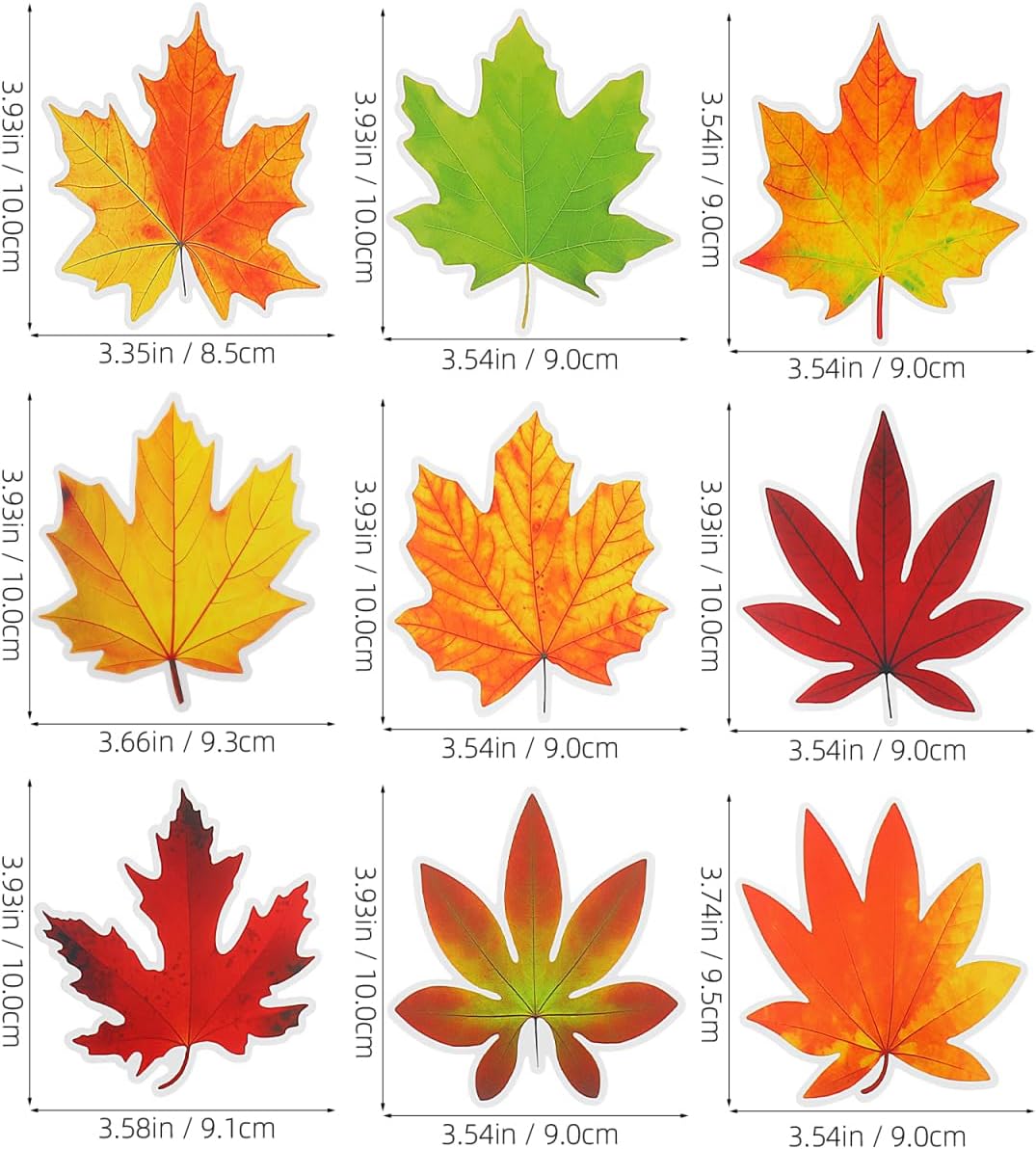 270Pcs Fall Leaf Cutout 4 Inch Artificial Maple Leaves with Adhesive Dots for Autumn Bulletin Board Decorations Thanksgiving Craft Party - Image 2