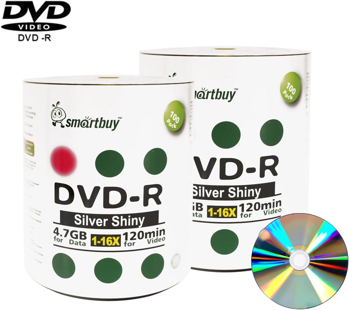 Smartbuy 200-disc 4.7gb/120min 16x DVD-R Shiny Silver Blank Data Recordable Media Disc