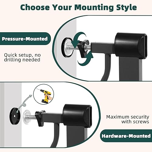 Miniatura 5 de Elevon Puerta para mascotas para perros, montada a presión con cierre automático, ancho ajustable de 29.1-38.5 pulgadas x 36 pulgadas, gris