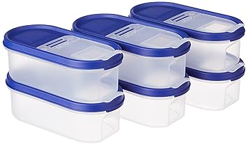 Amazon Brand - Solimo Modular Plastic Container and Dispenser, Set of 6 (525 ml Each)