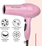 Revlon RVDR5236F Shine Enhancer Hair Dryer with Tourmaline Ionic Technology™, Ultralight, 1875 Watts, Concentrator, 3 Heat/Speed Settings, Easy Storage, Fast Dry