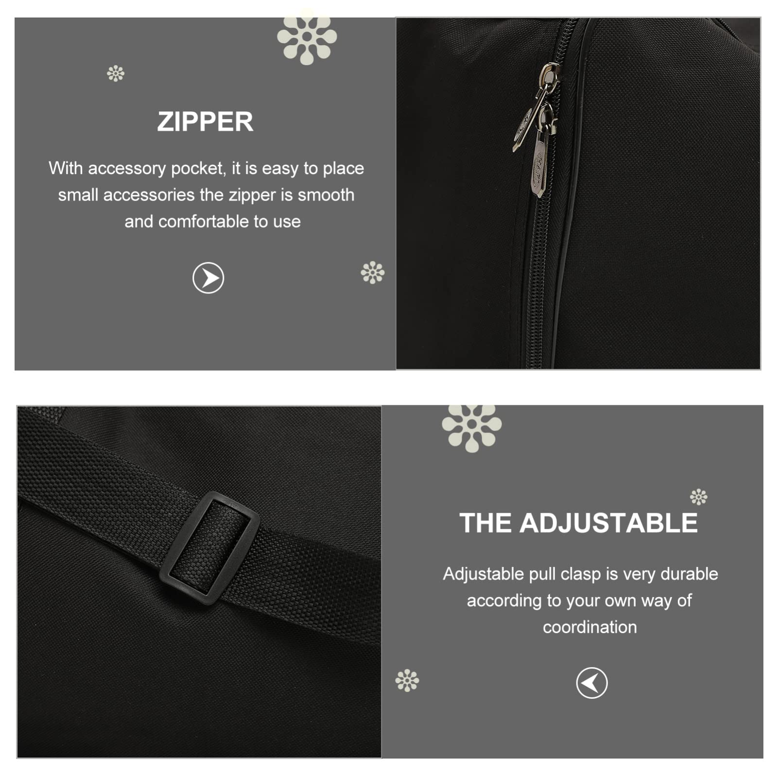 Borsa per Tastiera Elettronica 61 Tasti Nera, Pieghevole | Tessuto Oxford 600d, Tasca Accessoria, Uso Esterno e Performance, Leggera da Trasportare