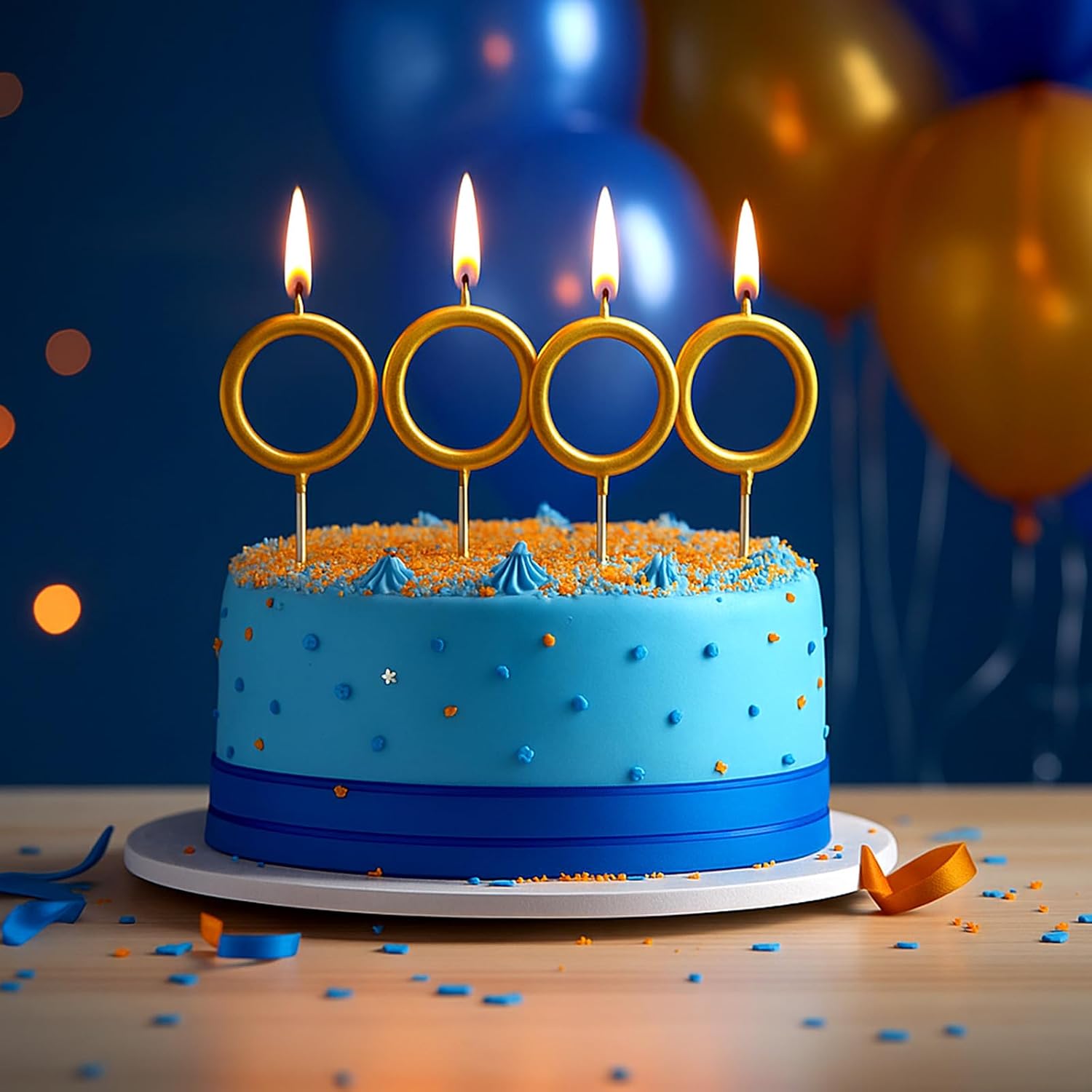6 Pcs Gold Ring Birthday Candles Cartoon Characters Theme Cake Topper
