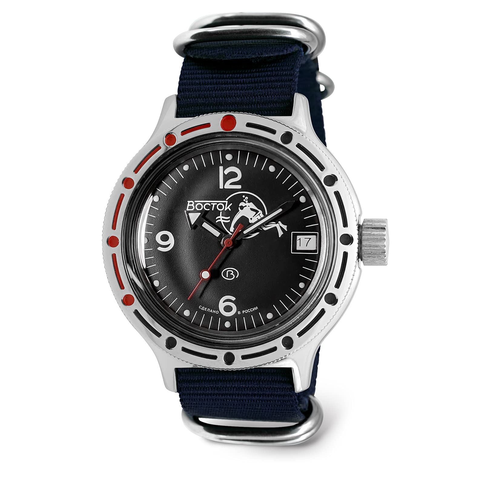 VOSTOK | Scuba Dude Amphibian Automatic Self-Winding Russian Diver Wrist Watch | WR 200 m | Amphibia 420634 |Fashion | Business | Casual Men's Watches