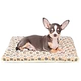 Mora Pets Dog Crate Pad - Ultra Soft Pet Bed With Cute Star Print, Washable Mat for Large Medium Small Dogs, Reversible Fleece Kennel Liner, Cat Bed 21 x 12 Inch Brown