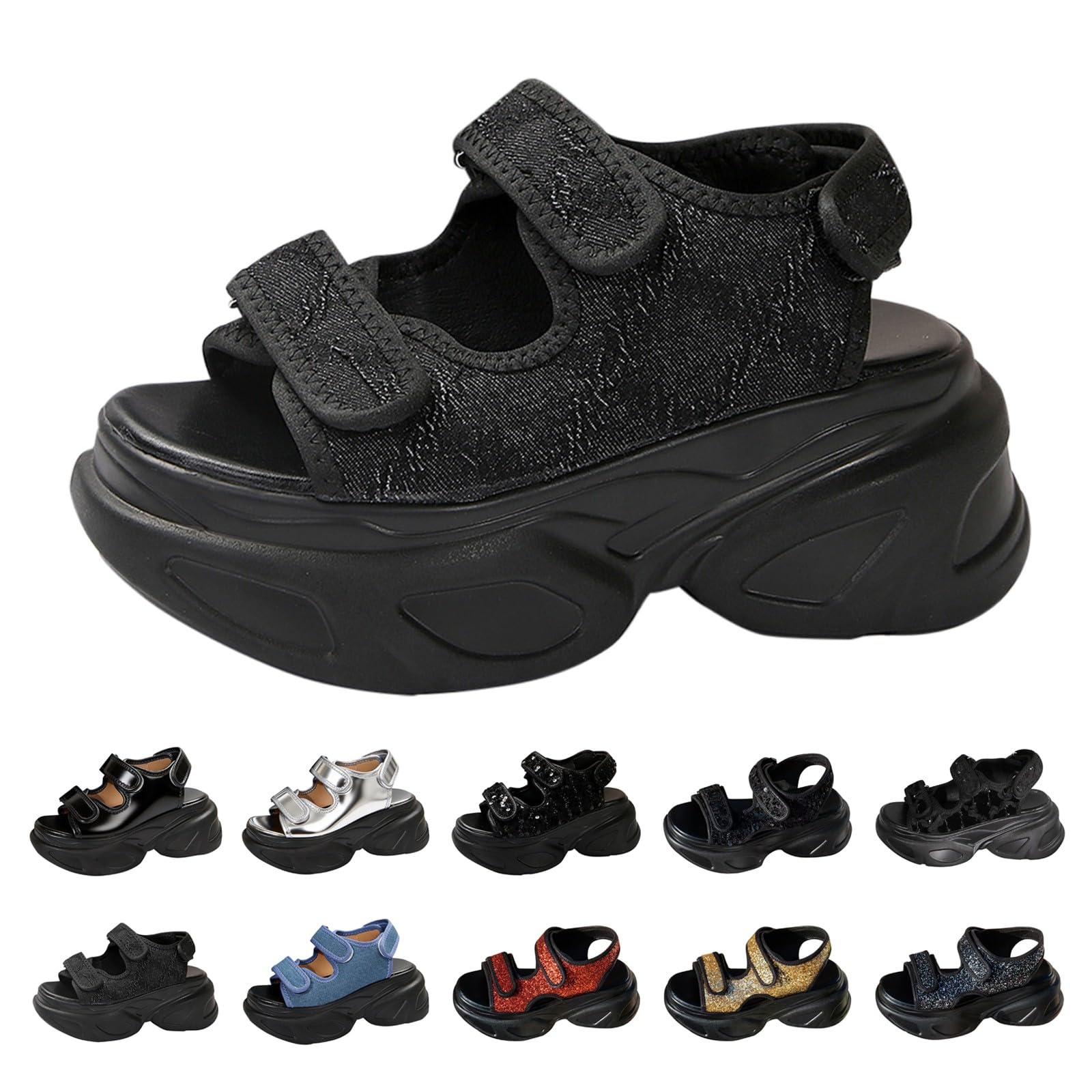Generico Sandalidonna Estive Eleganti Comodi Estero Taglie Forti Tacco Alto Pantofole Fresche Primavera Ed Estate Nuovi Stili Spessi Su Per Le Donne Scarpe Donna Chiuse Ciabatte Ortopediche