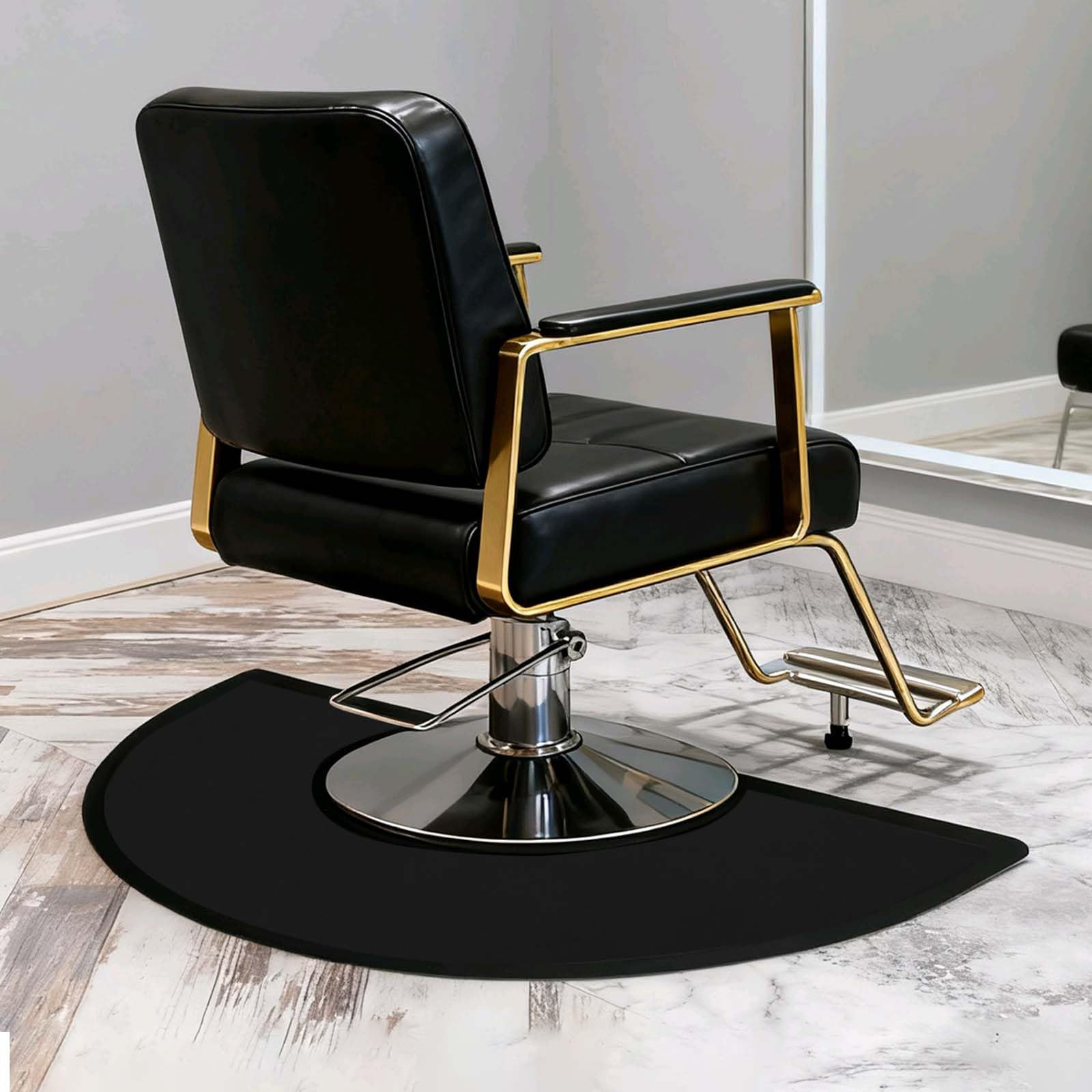 Alfombra semicircular para salón, cómoda, 18 mm de grosor, ergonómica, alivia el dolor durante mucho tiempo, antideslizante, impermeable y plegable para peluquería, área de trabajo 3 x 5 pies