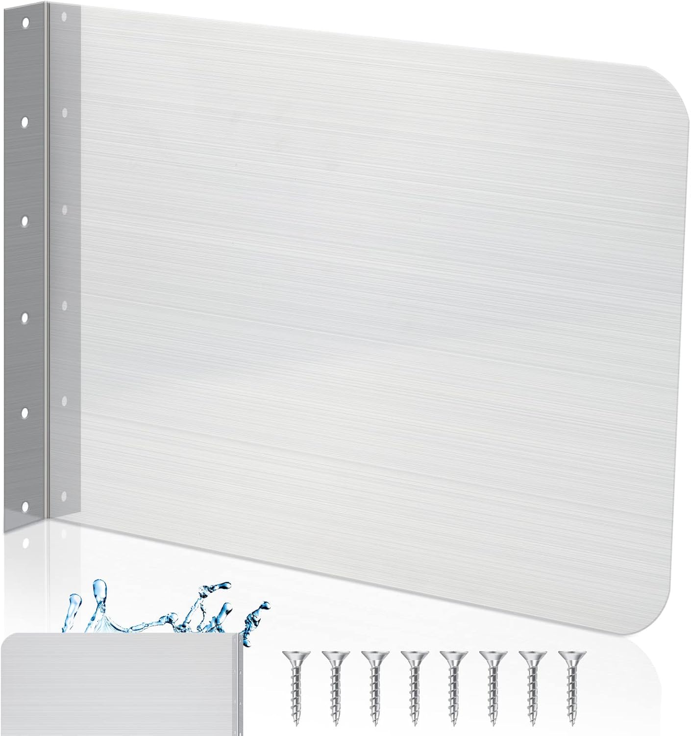 Amylove Stainless Steel Splash Guard Stainless Steel Wall