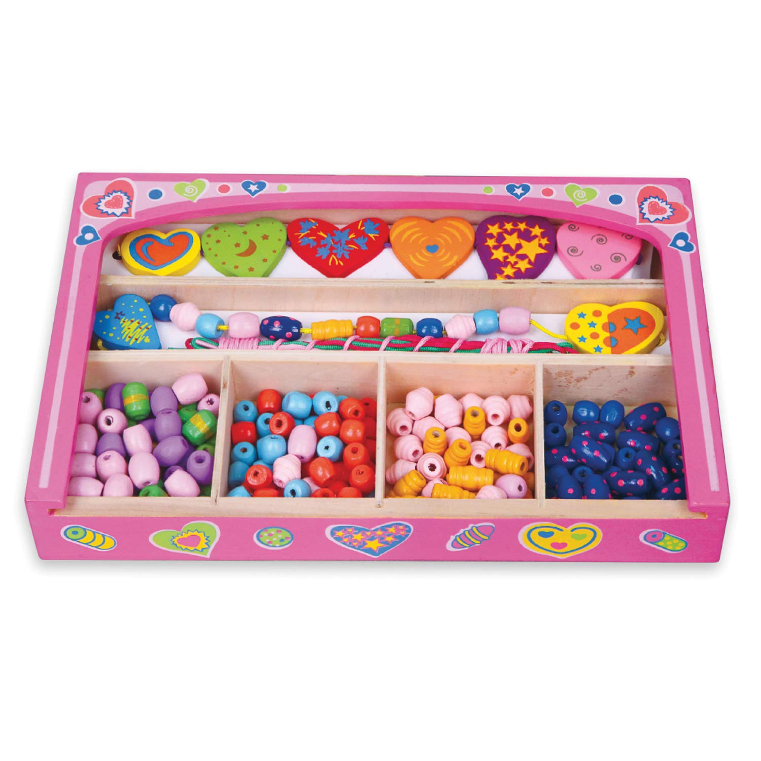 Viga Toys Wooden Bead Set - Heart