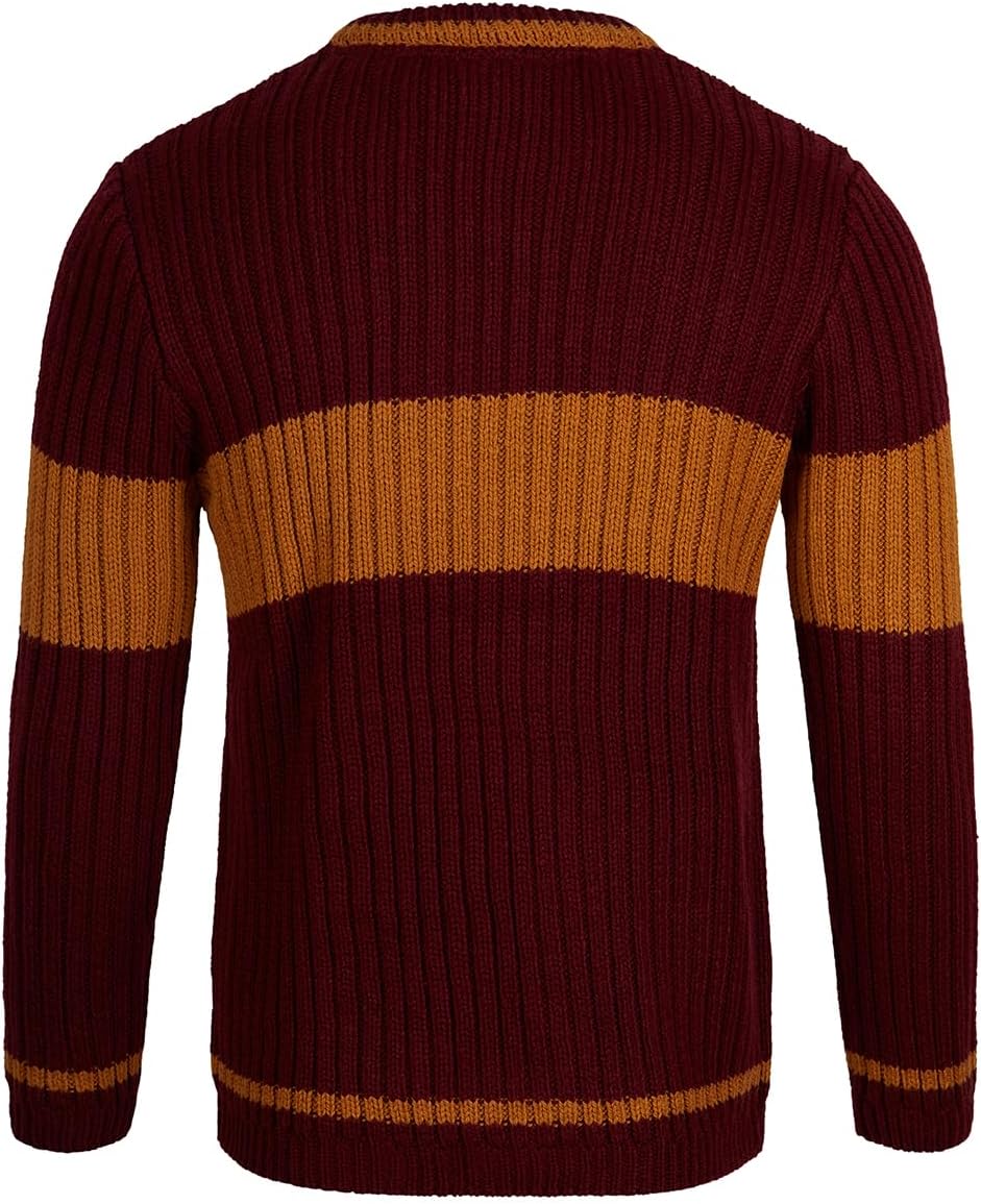 Harry Potter Gryffindor Quidditch Sweater - Hogwarts Team Pullover with Crest - Soft Knit, Red & Gold - Adult - Image 4