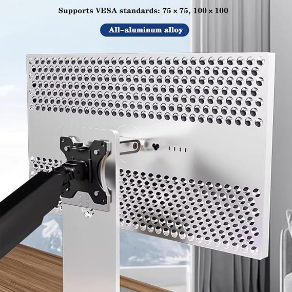 Mount Monitor Arm Mounting Kit with 32-Inch Apple Pro Display XDR Vesa Adapter The All-Aluminum Alloy Body is Sturdy and Durable Installation is Easier When Using Hand-Tightened Screws.