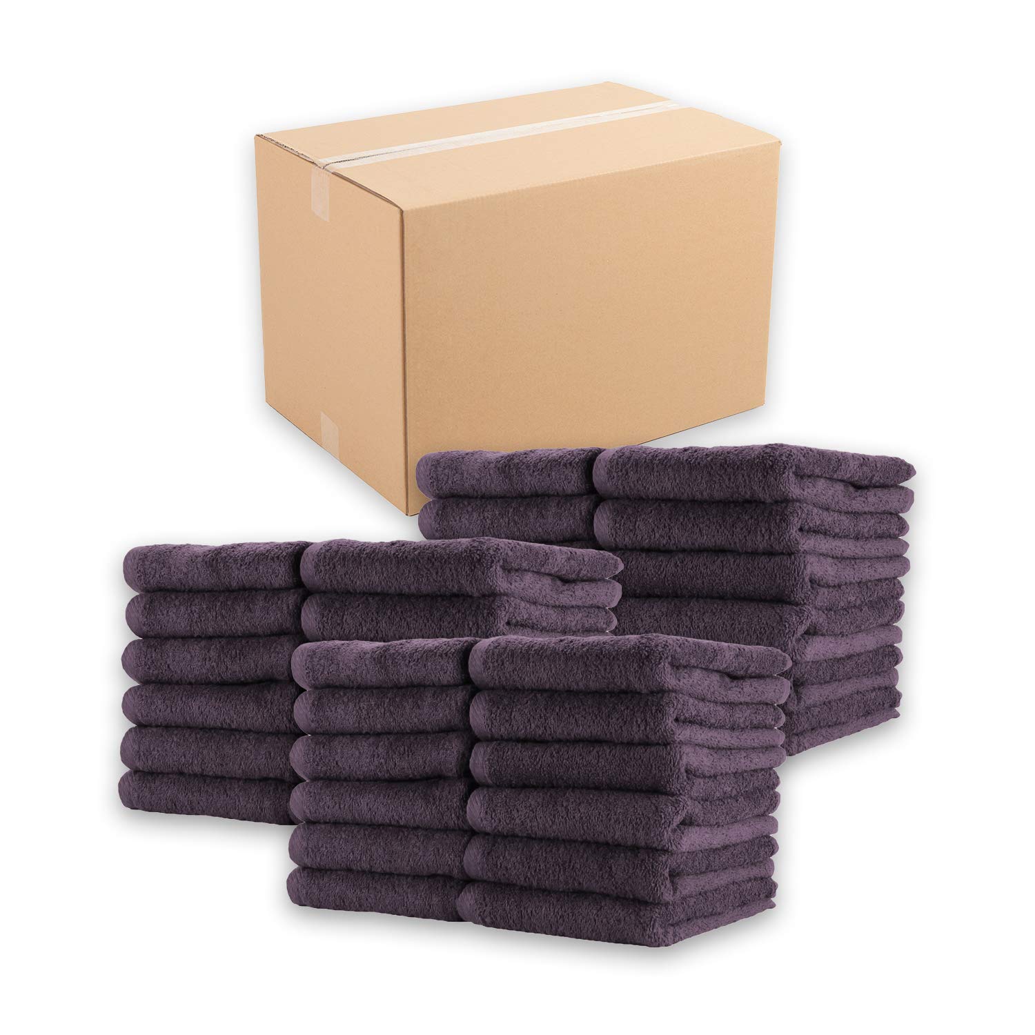 Arkwright Bleach Resistant Salon Towels Bulk - 100% Cotton Hair Towels, Soft, Absorbent, Quick Dry Spa &amp; Barber Towels for Hair Stylist, Nail Salon &amp; Esthetician, 16 x 27, Eggplant (Case of 144)